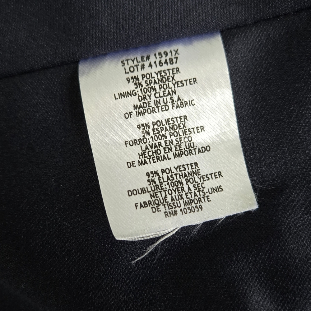 Xscape Navy sheath long dress #1591x off the shoulder structured V-neck sz 6 - Picture 14 of 14